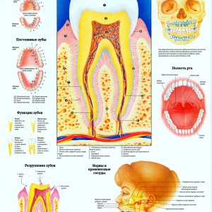 Плакат анатомия зубов человека